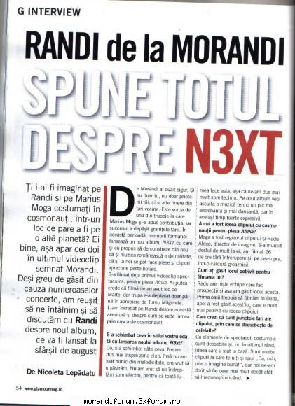 aparitii prin reviste - prima parte a art din glamour - DIN PRESA